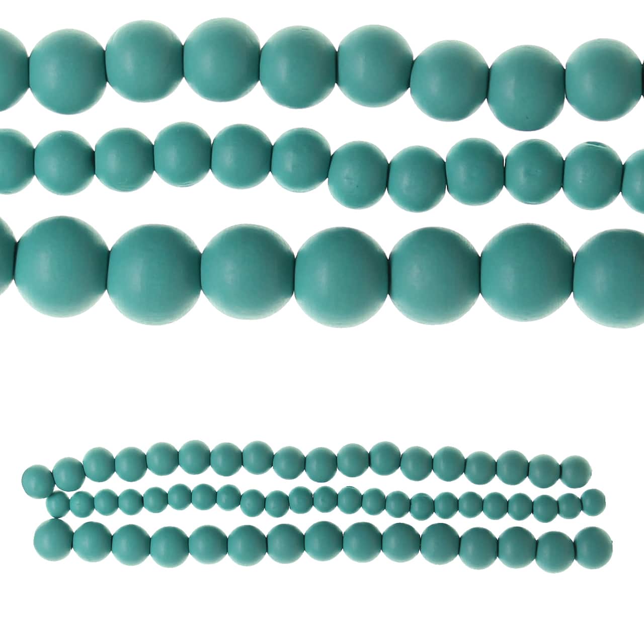 Teal Mixed Wooden Round Beads by Bead Landing&#x2122;